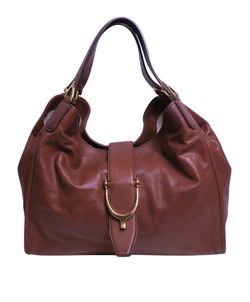 Slouch Stirrup Bag, Leather, Brown, 296856 213317, DB, 3*